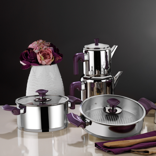 Aryıldız Kıng Ideal Set Cam Kapak Mor 20 Parça - 1